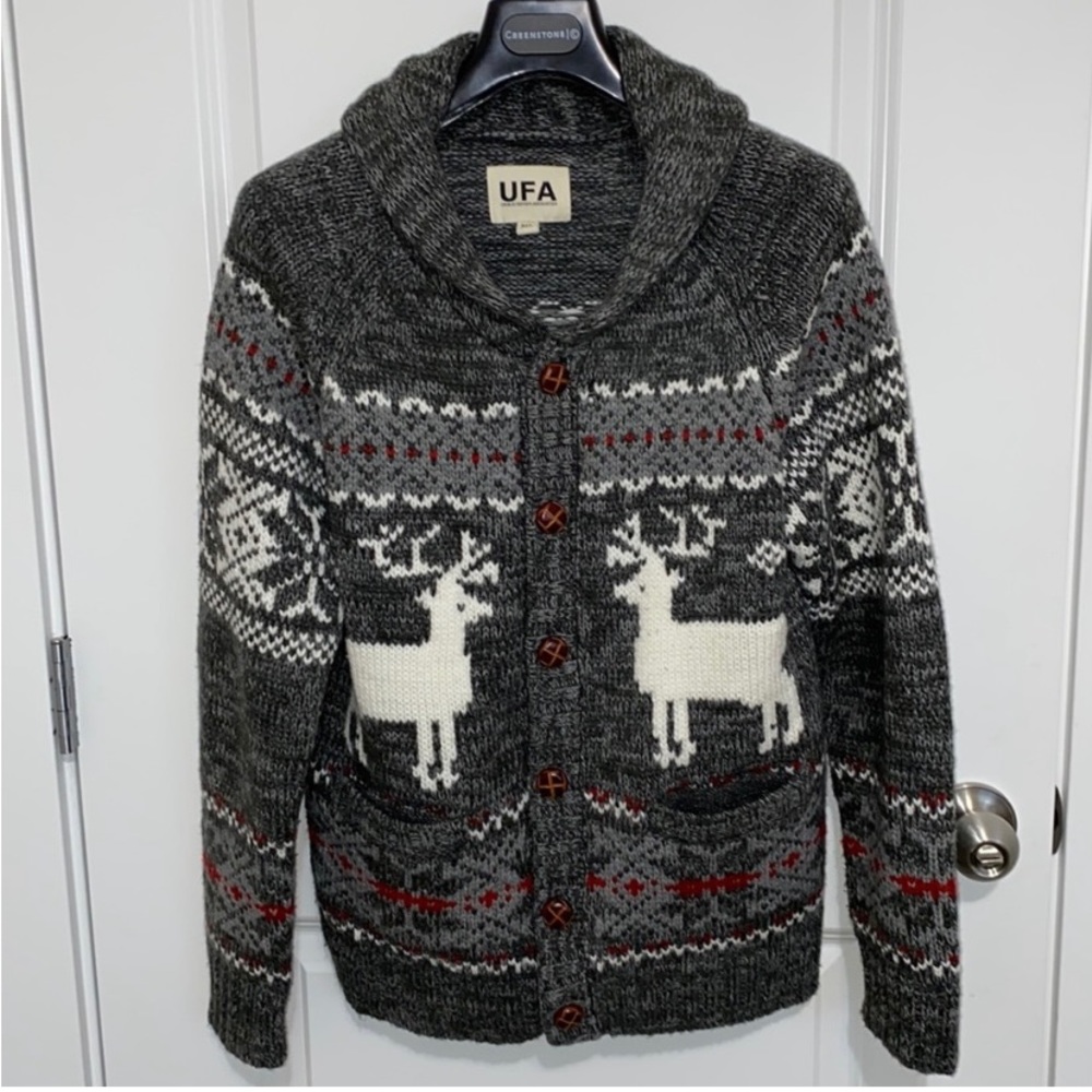 UFA Deer Scene Button Sweater